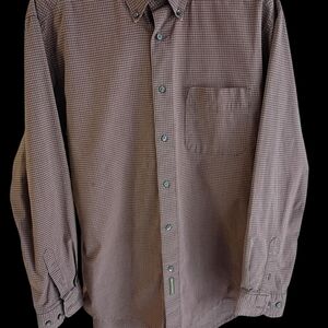 Dockers Men's Casual Brown Checkered Shirt
